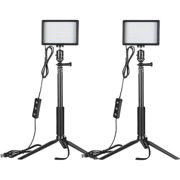 Oferte la Accesoriu Camera Video Actiune ZC-10S, 15W, 1000lux, 5600K 2x trepied si filtre culoare incluse, USB, Negru