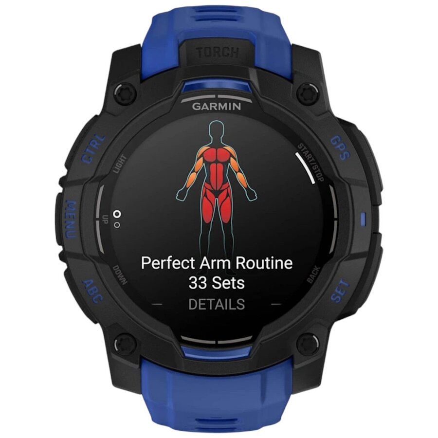 Oferte la Smartwatch Instinct 3 3.05 cm 1.2Inch AMOLED 45 mm Digital 390 x 390 Pixeli Negru-Albastru