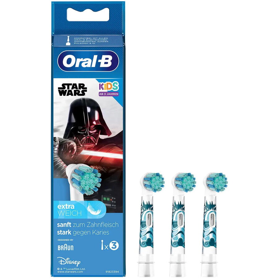 Oferte la Set Capete de Rezerva pentru Periuta Electrica Oral-B Kids StarWars 3 Bucati Varsta 3 Ani+