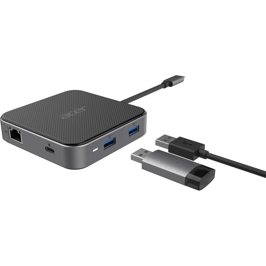 Oferte la Docking Station 7-in-1 Mini Dock HDMI DP USB-A USB-C LAN Black/Silver