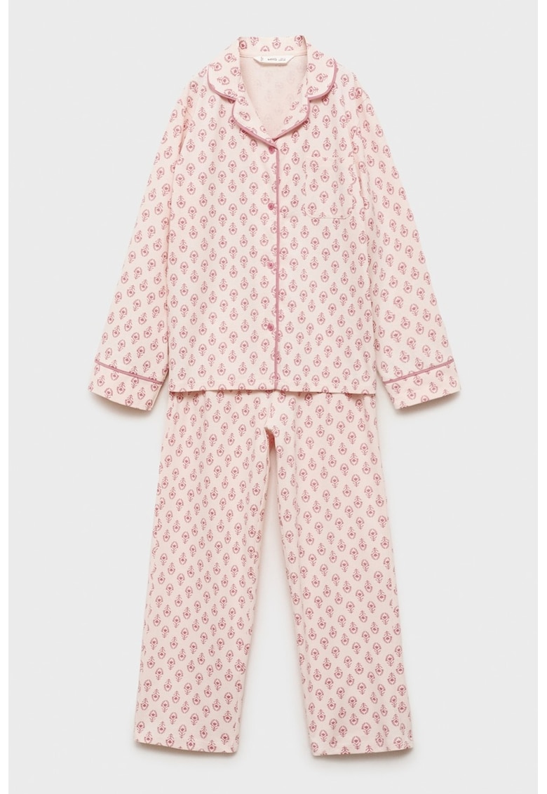Oferte la Piajama de bumbac cu design - Piersica/Roz prafuit
