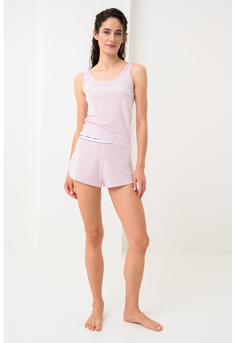 Oferte la Pijama din amestec de modal cu pantaloni scurti - Roz pastel