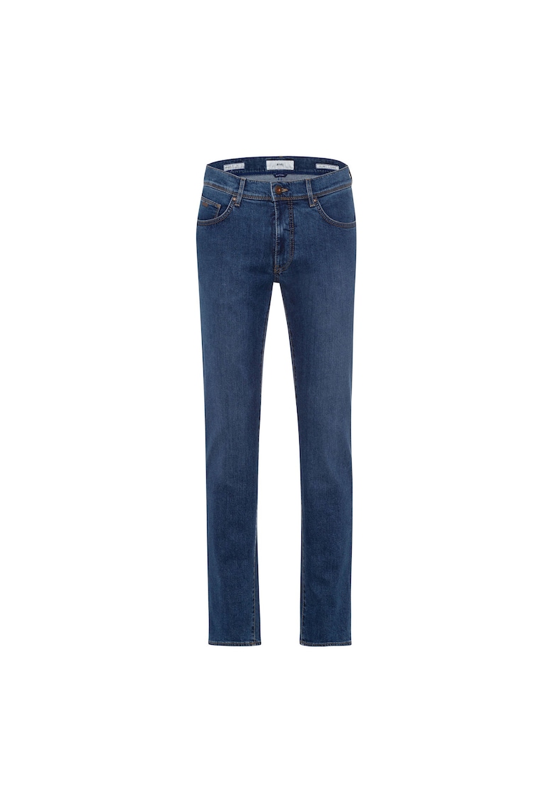 Oferte la Blugi cu talie joasa si regular fit - Albastru