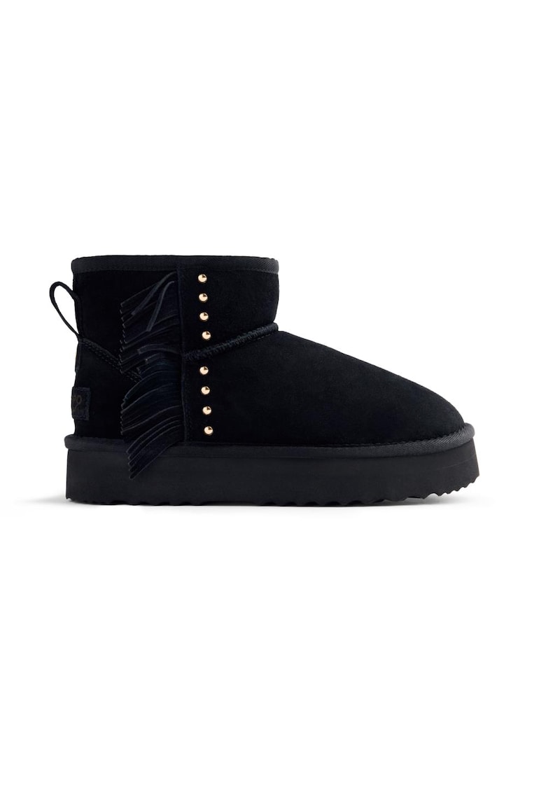 Oferte la Ghete de piele intoarsa cu platforma - fara inchidere - Negru