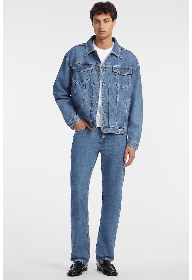 Oferte la Jacheta de denim cu maneci cazute - Albastru deschis