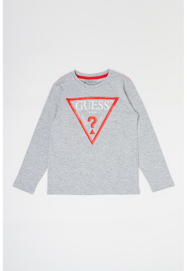 Oferte la Bluza din bumbac organic cu imprimeu logo - Gri deschis