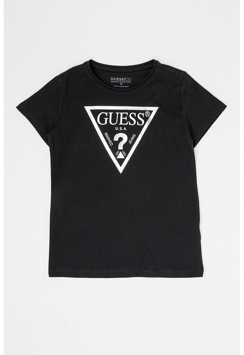 Oferte la Tricou de bumbac cu imprimeu logo metalizat - Negru/Argintiu