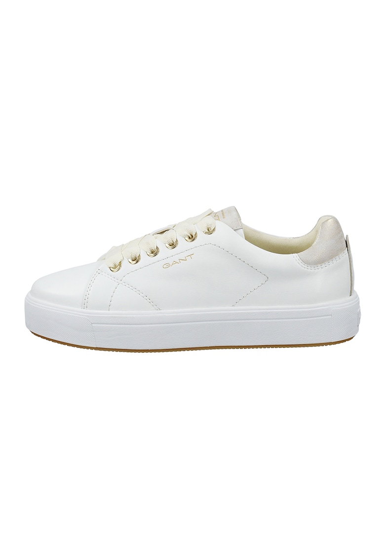 Oferte la Pantofi sport din piele cu model uni Avino - Auriu/Alb murdar