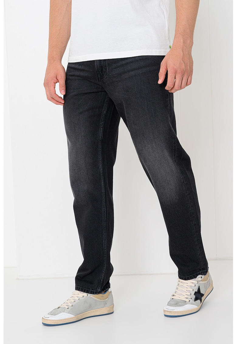 Oferte la Blugi relaxed fit cu aspect decolorat - Negru