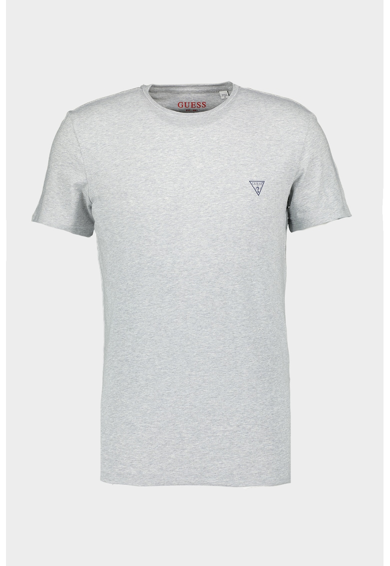 Oferte la Tricou slim fit cu decolteu la baza gatului - Gri melange