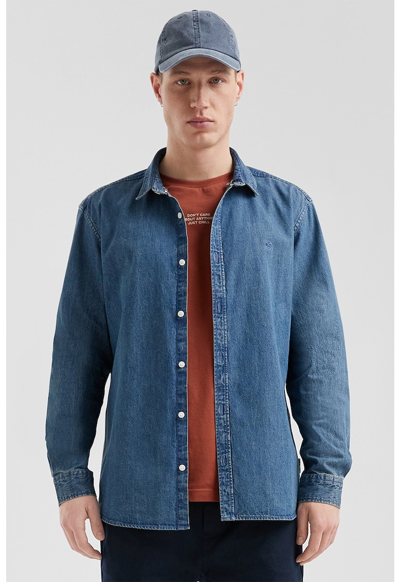 Oferte la Camasa de denim cu maneci lungi - Albastru inchis
