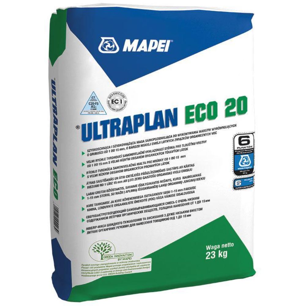 Oferte la Sapa autonivelanta Mapei Ultraplan Eco 20, hidratare rapida si uscare ultrarapida, interior, 23 kg