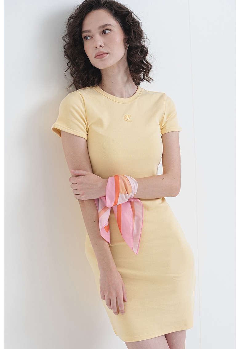 Oferte la Rochie-tricou slim fit - Galben deschis