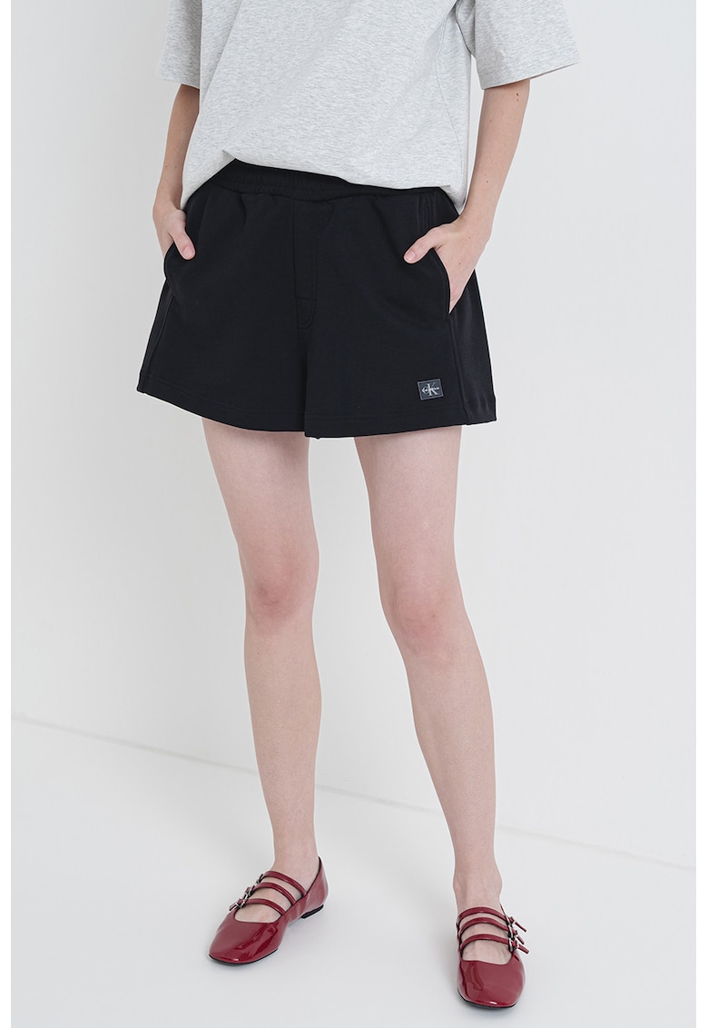 Oferte la Pantaloni scurti din bumbac cu logo discret - Negru