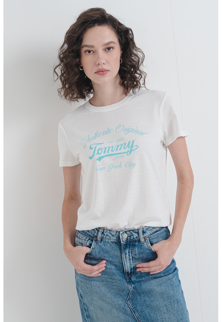 Oferte la Tricou cu imprimeu text - Alb/Verde