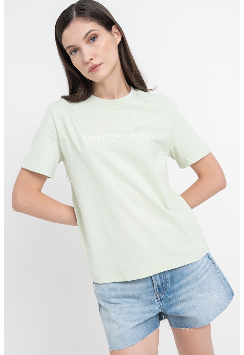 Oferte la Tricou de bumbac cu logo - Verde feriga