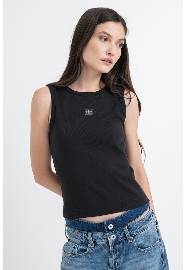 Oferte la Top slim fit cu decolteu racerback - Negru