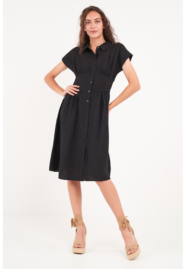 Oferte la Rochie mini cu croiala in A - Negru
