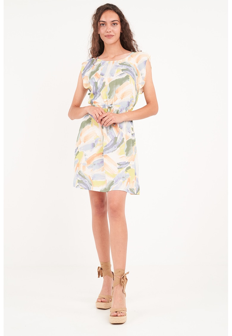 Oferte la Rochie mini cu imprimeu si decolteu rotund - Multicolor