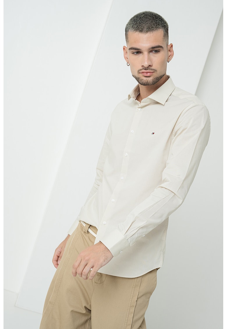 Oferte la Camasa slim fit din amestec de bumbac - Bej deschis