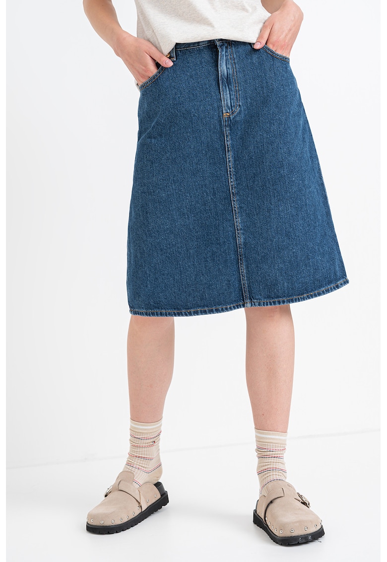 Oferte la Fusta evazata din denim - Albastru royal