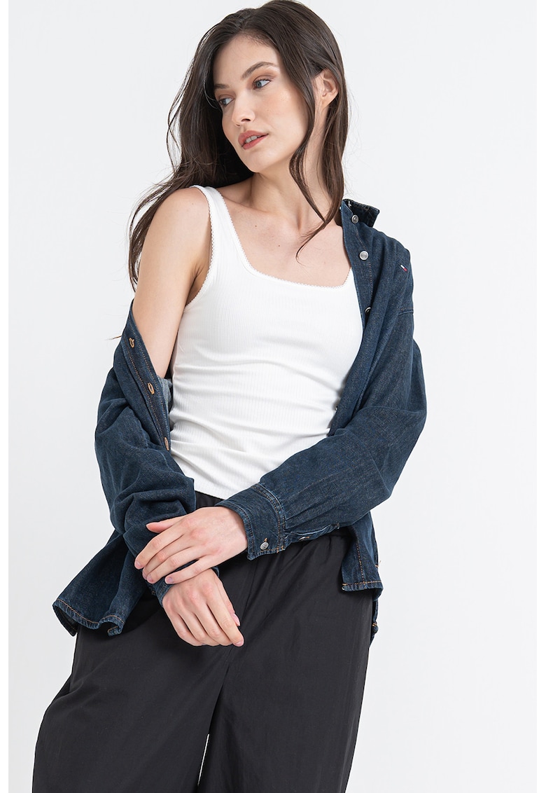 Oferte la Top cu decolteu patrat - Alb