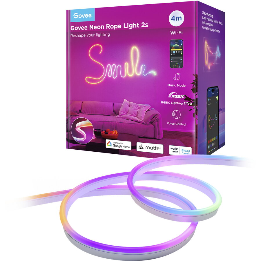 Oferte la Banda LED Neon Strip Light, LED strip white, 4 meters, black