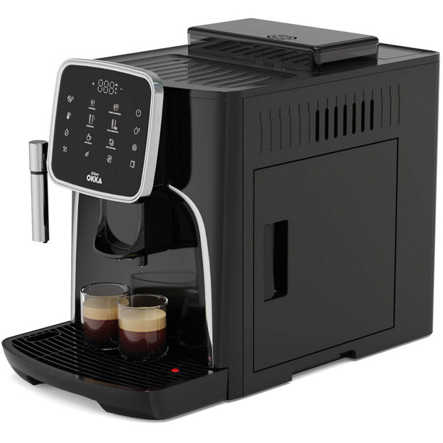 Espressor cafea Okka Espresso Pro, fully automatic coffee machine, black/chrome, 1450 watts