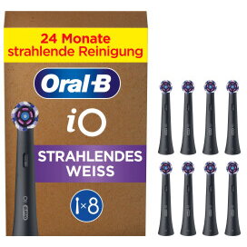 Oferte la Braun iO Radiant White 8-pack, black brush heads, for a brightening clean