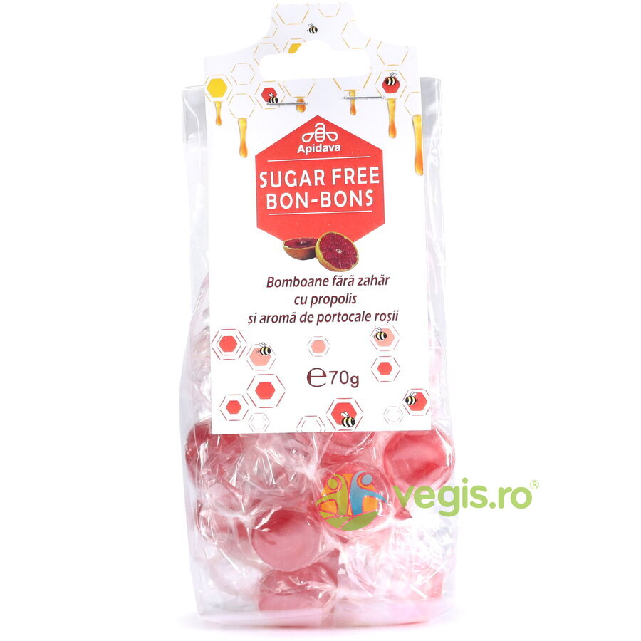 Oferte la Bomboane cu Propolis si Aroma de Portocale Rosii fara Zahar Adaugat 70g