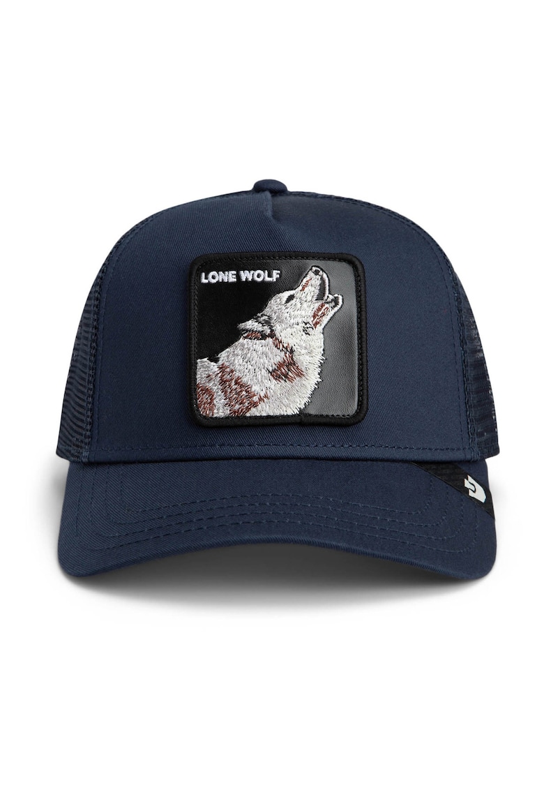 Oferte la Sapca trucker unisex cu aplicatie frontala - Negru/Bleumarin