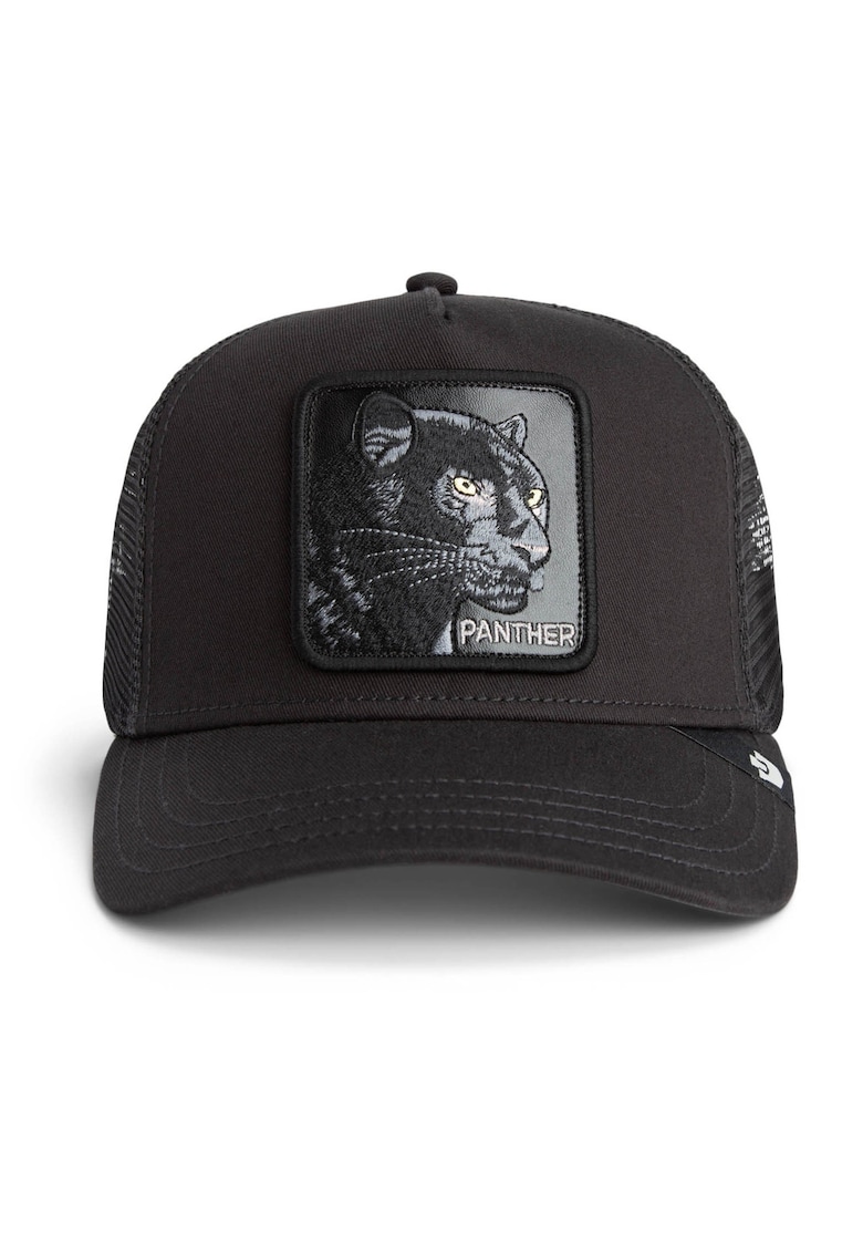 Oferte la Sapca trucker unisex cu aplicatie frontala - Negru/Gri carbune/Crem