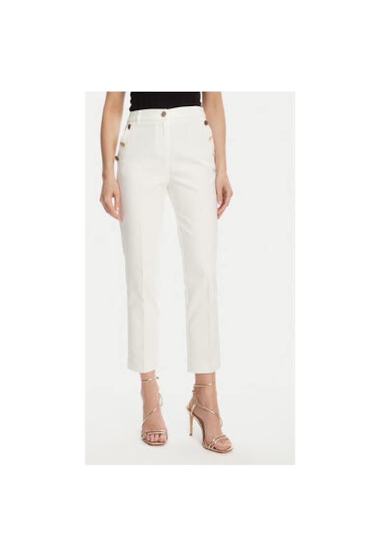 Oferte la Pantaloni chino dama  251-PKY.F - Bumbac/Poliester - Alb - Alb