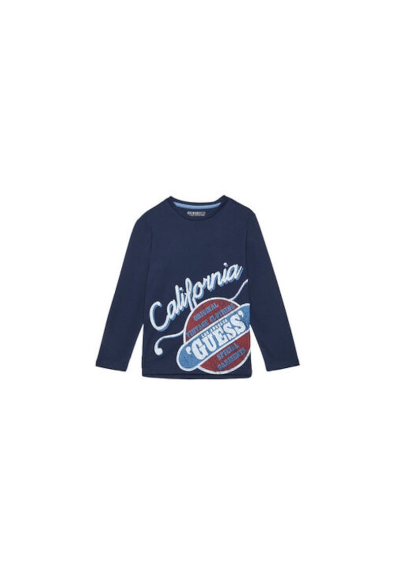 Oferte la Bluza din bumbac organic cu maneci lungi si model logo
