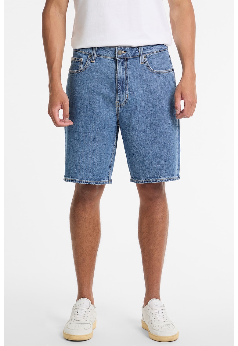 Oferte la Blugi scurti din denim cu buzunare - Albastru