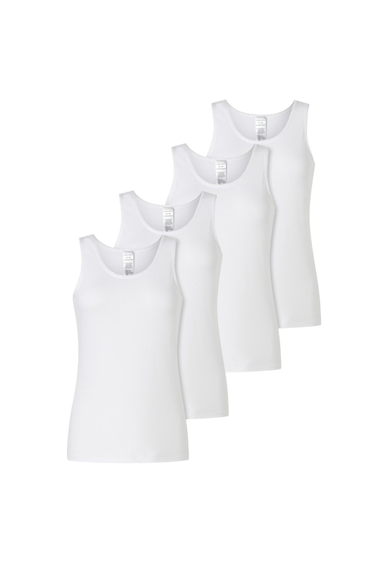 Oferte la Set de top-uri cu model uni - 4 piese - Alb