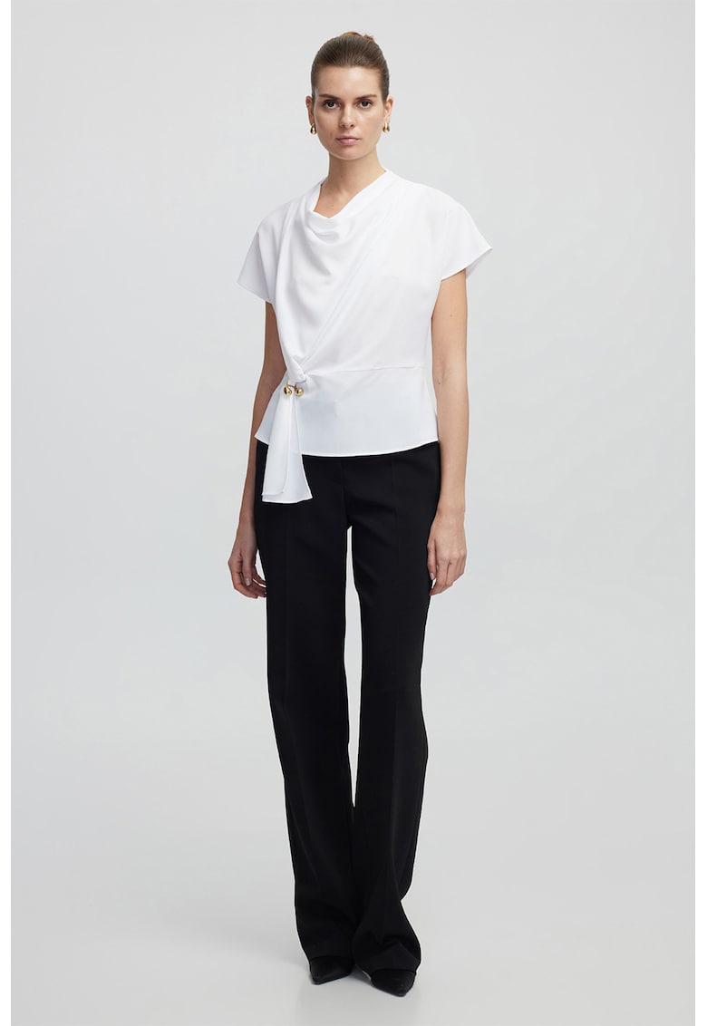 Oferte la Bluza slim-fit cu decolteu rotund - Alb