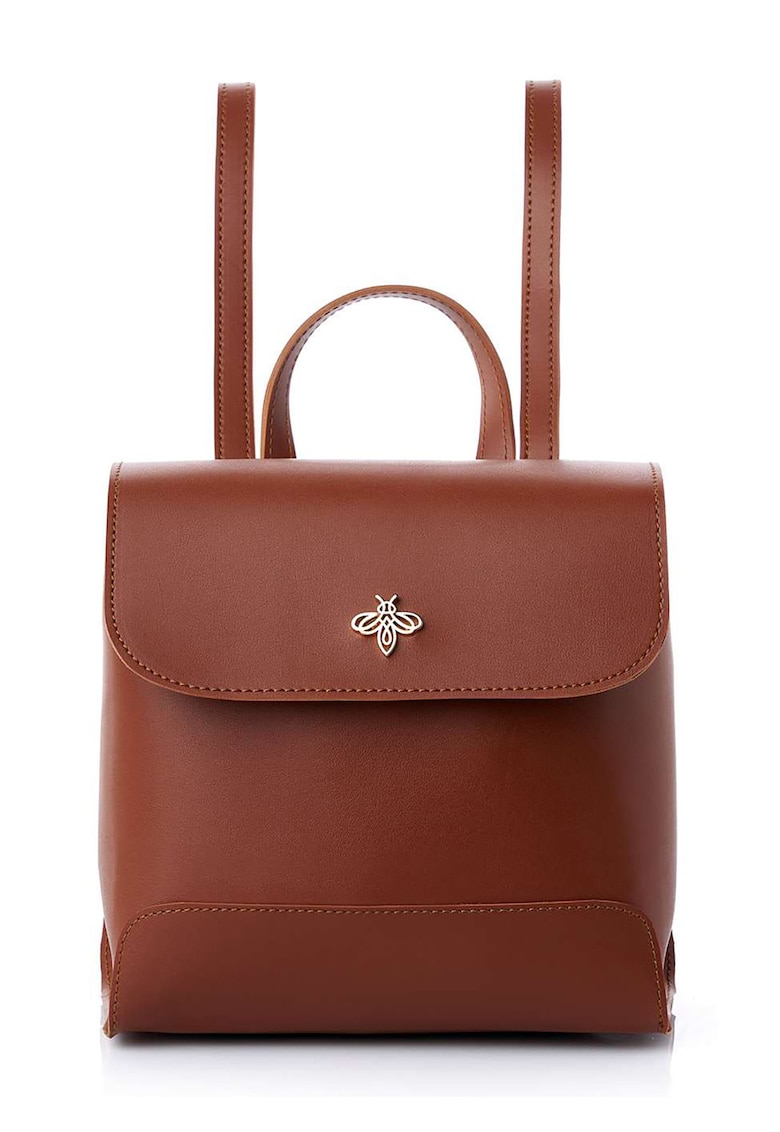 Oferte la Rucsac din piele ecologica cu detaliu metalic - Maro scortisoara
