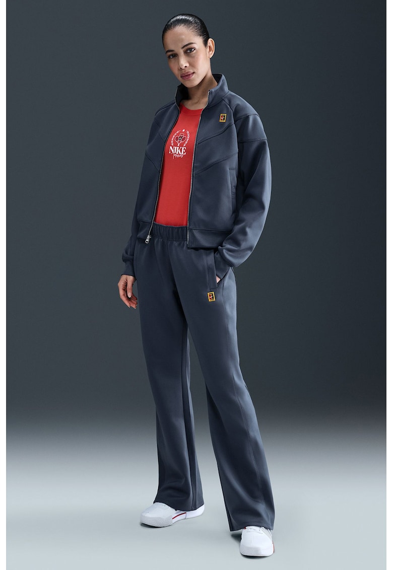 Oferte la Pantaloni cu talie medie si logo - pentru tenis - Gri carbune