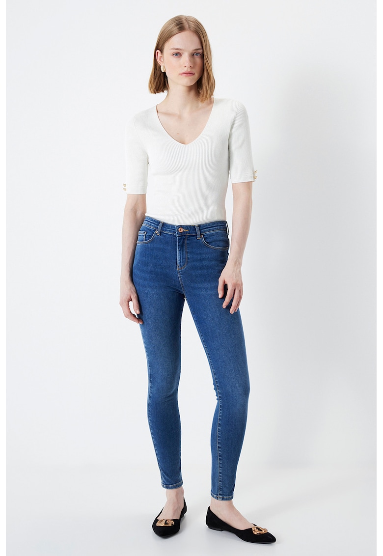 Oferte la Blugi crop skinny - Albastru pastel