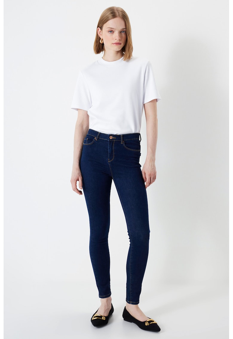 Oferte la Blugi crop skinny - Albastru inchis