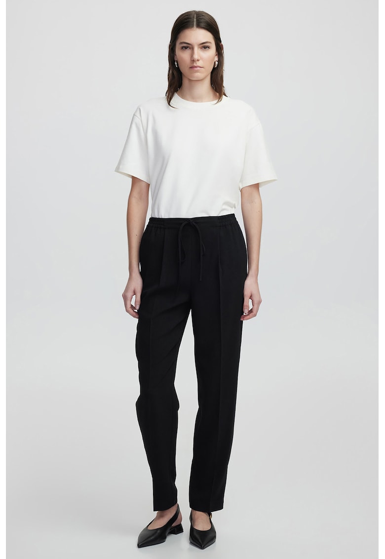 Oferte la Pantaloni cu snur si pensa - Negru