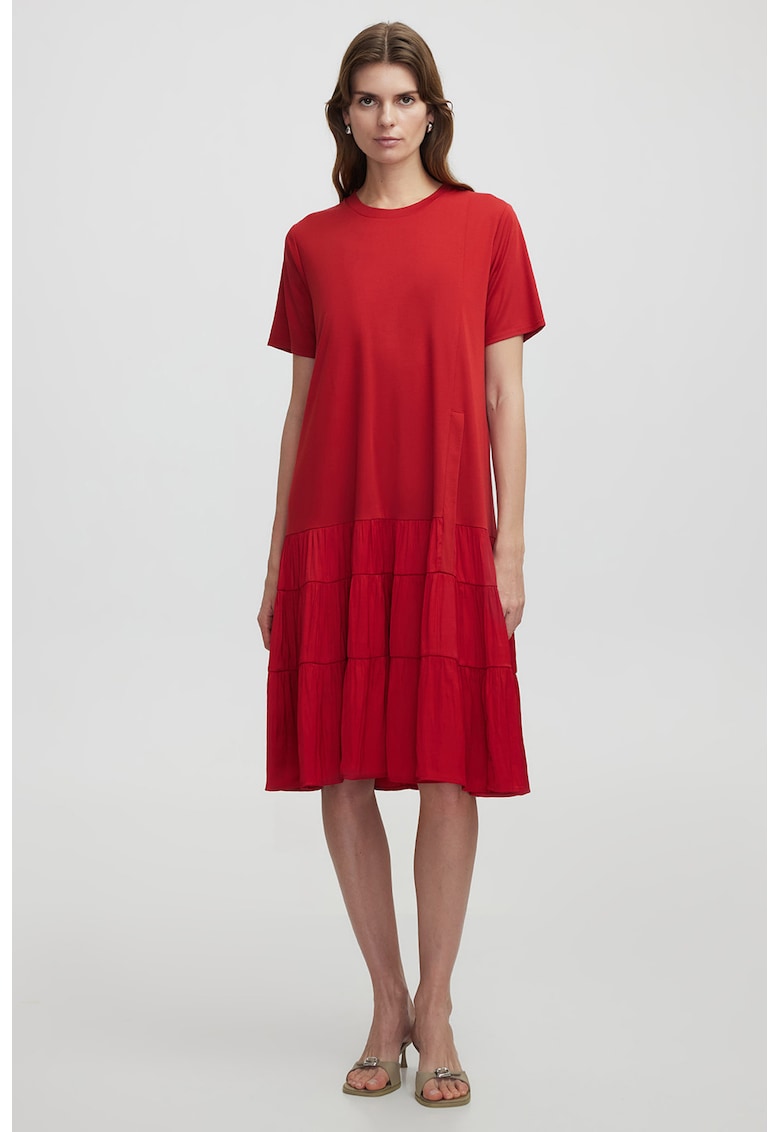 Oferte la Rochie-tricou stratificata - Rosu