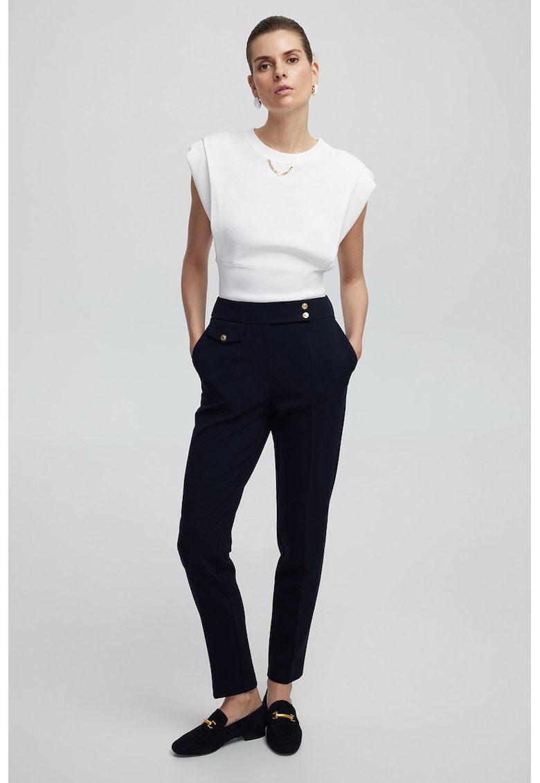 Oferte la Pantaloni slim fit cu pensa - Albastru ultramarin
