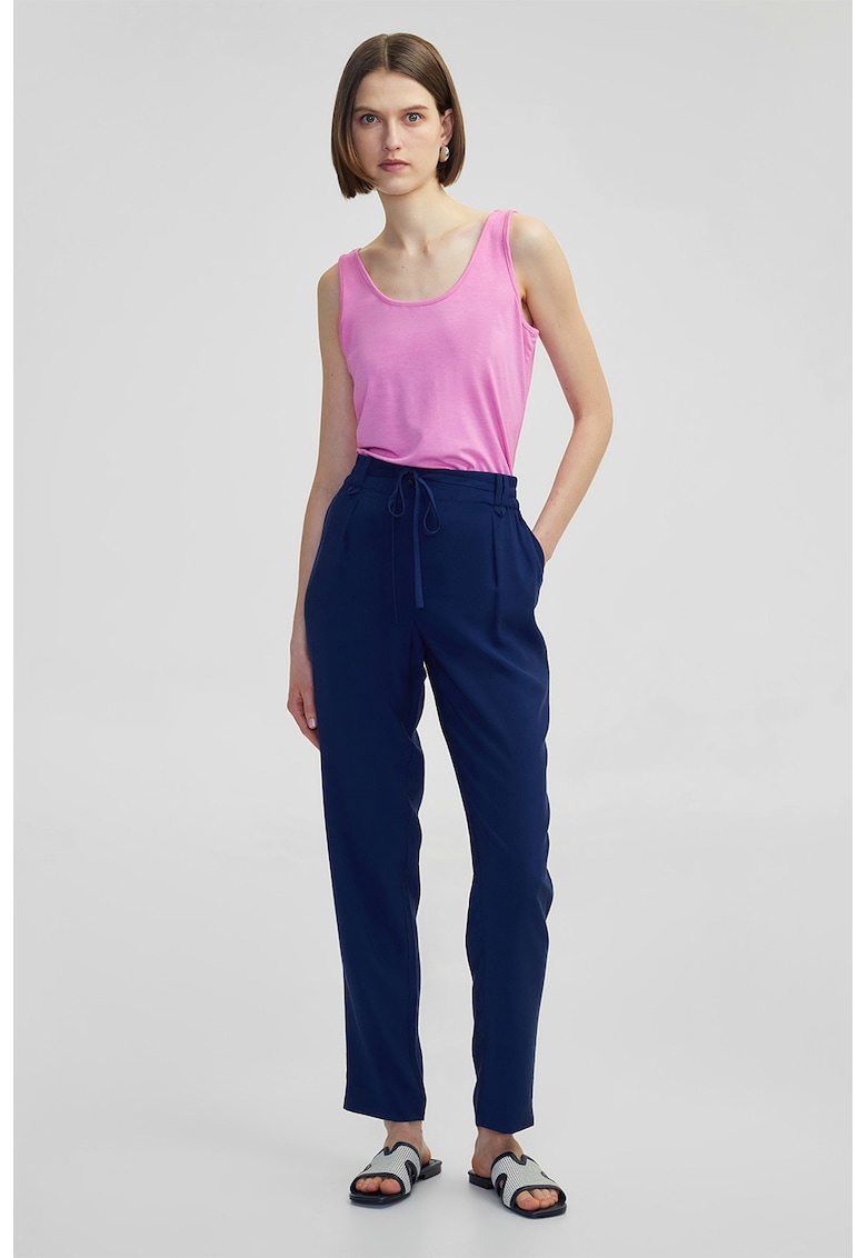 Oferte la Pantaloni relaxed-fit cu talie ajustabila - Bleumarin