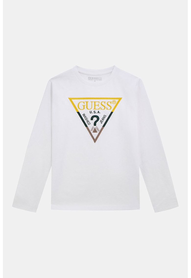 Oferte la Bluza de bumbac cu logo brodat - Negru/Galben sofran/Alb optic