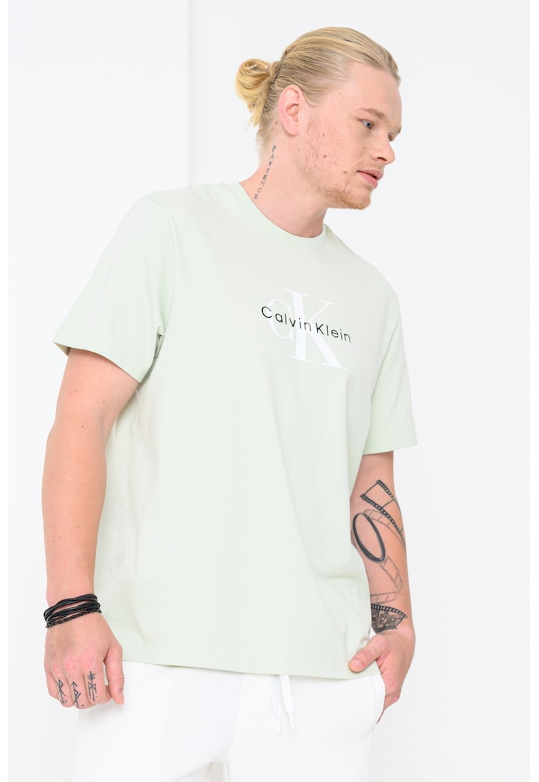 Oferte la Tricou din bumbac cu imprimeu logo - Verde pal