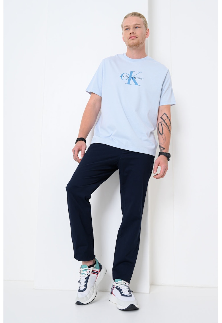 Oferte la Tricou din bumbac cu imprimeu logo - Albastru pal
