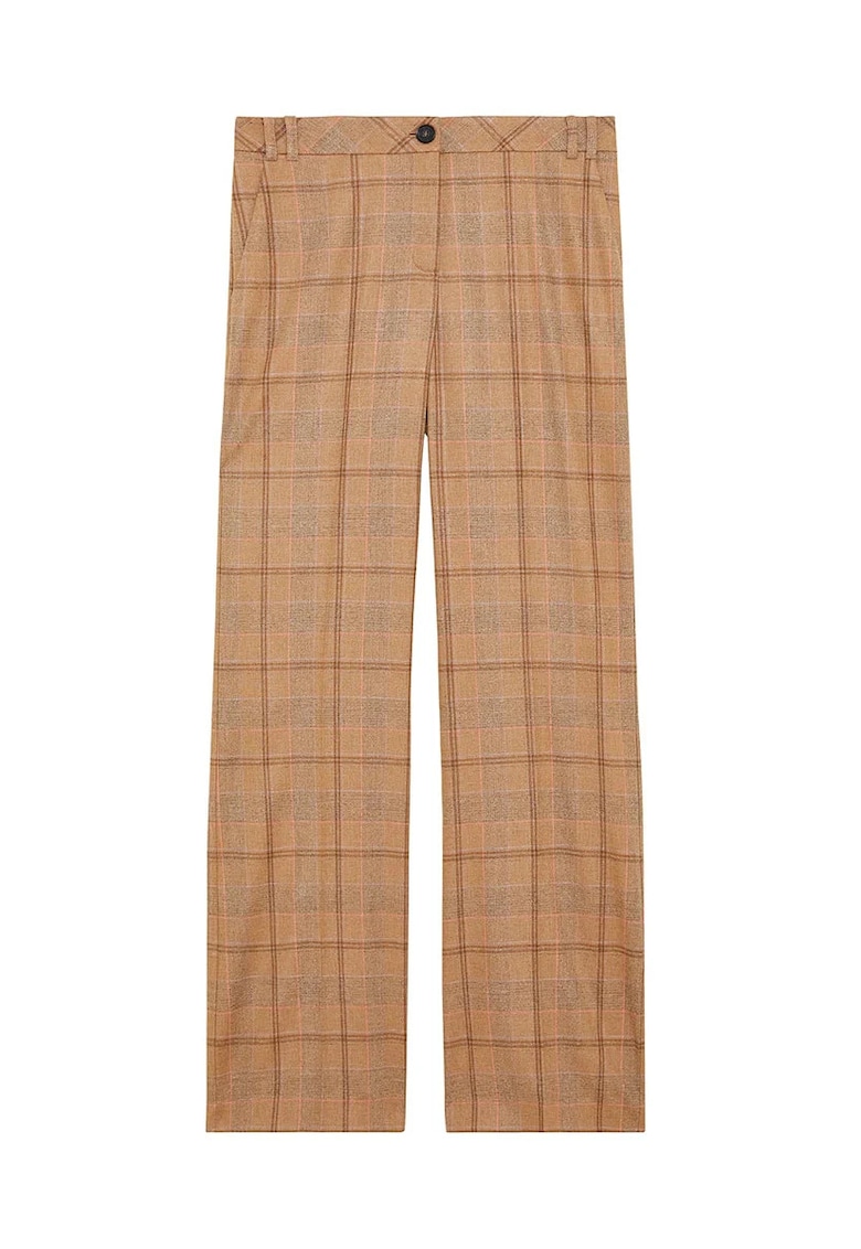 Oferte la  -Pantaloni largi cu imprimeu în dungi - Maro