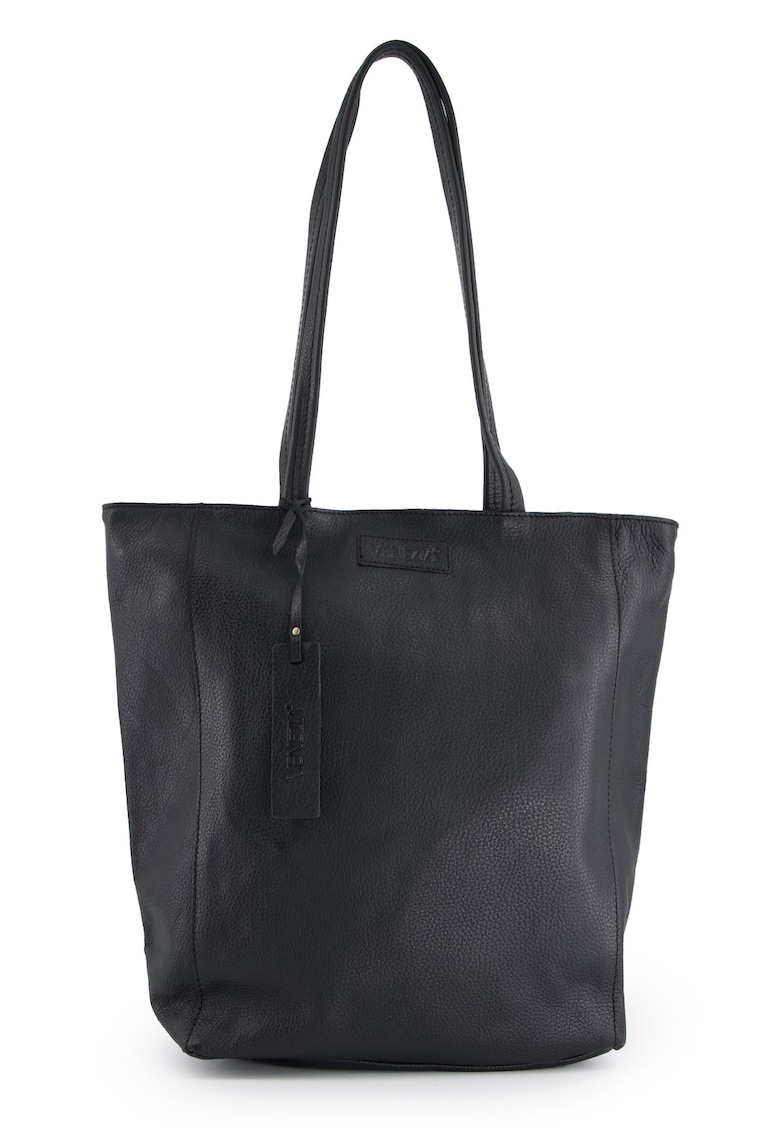 Oferte la Geanta de cumparaturi din piele neagra cu logo in relief